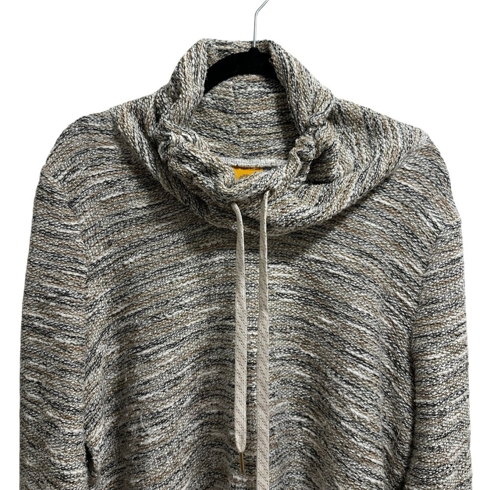 Ruby Rd. metallic boxy cowl neck beachy coastal cozy spring summer sweater - Picture 6 of 11